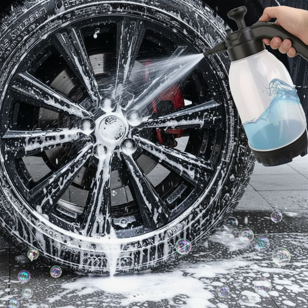 High-quality wheel cleaning demonstration